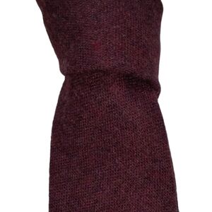 Yves Saint Laurent Wool Blend Necktie Men's Burgundy Logo Designer Tie EUC